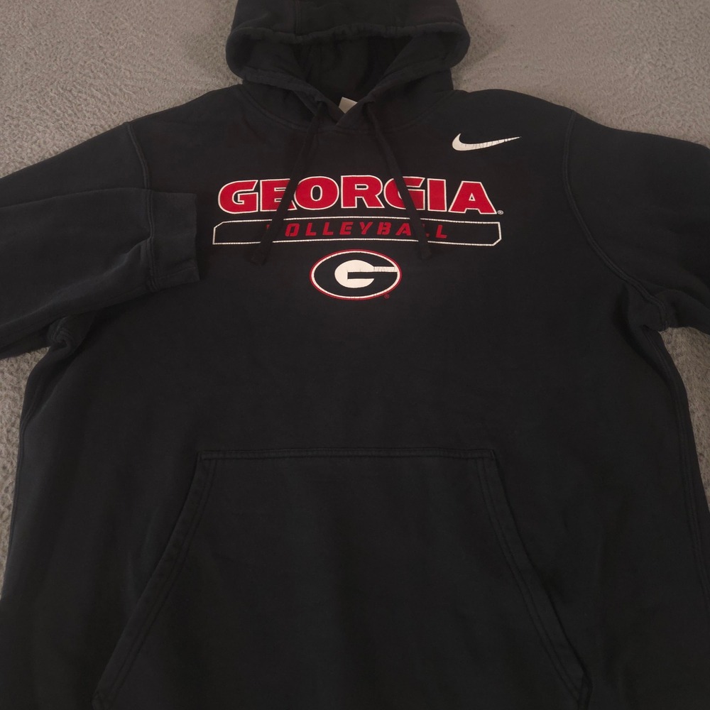 Nike Hoodie Mens XL Black Georgia Volleyball Club Fleece Pullover Graphic Logo